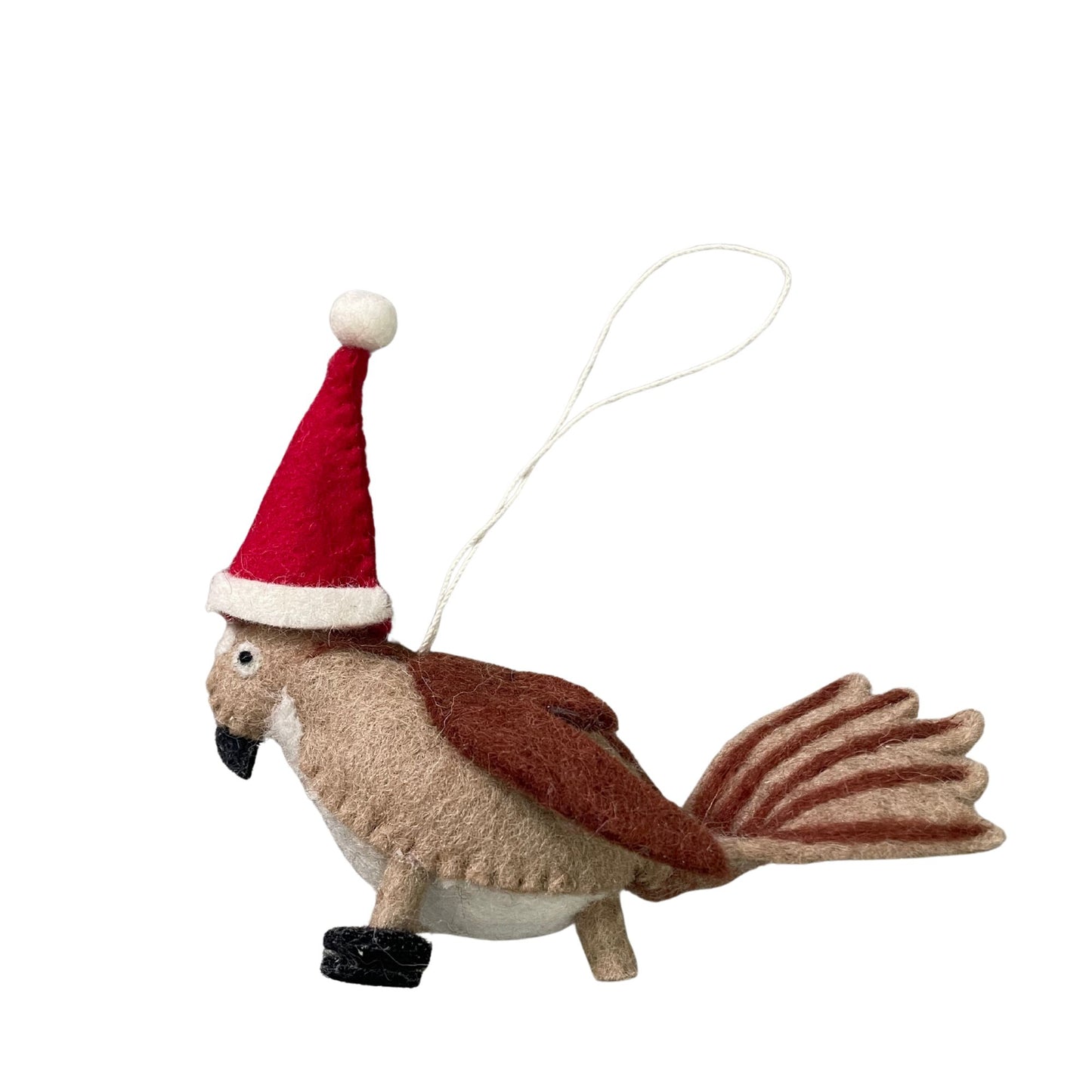 Native New Zealand Birds With Hats Hanging Christmas Decorations