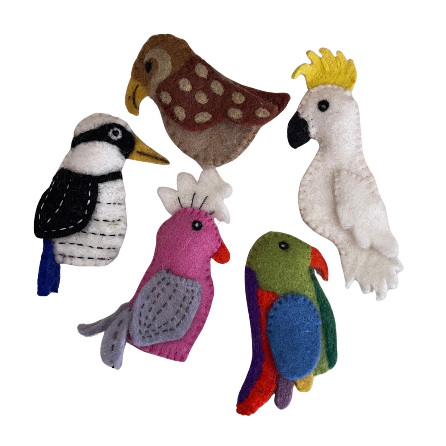 Australian birds Finger Puppets Set