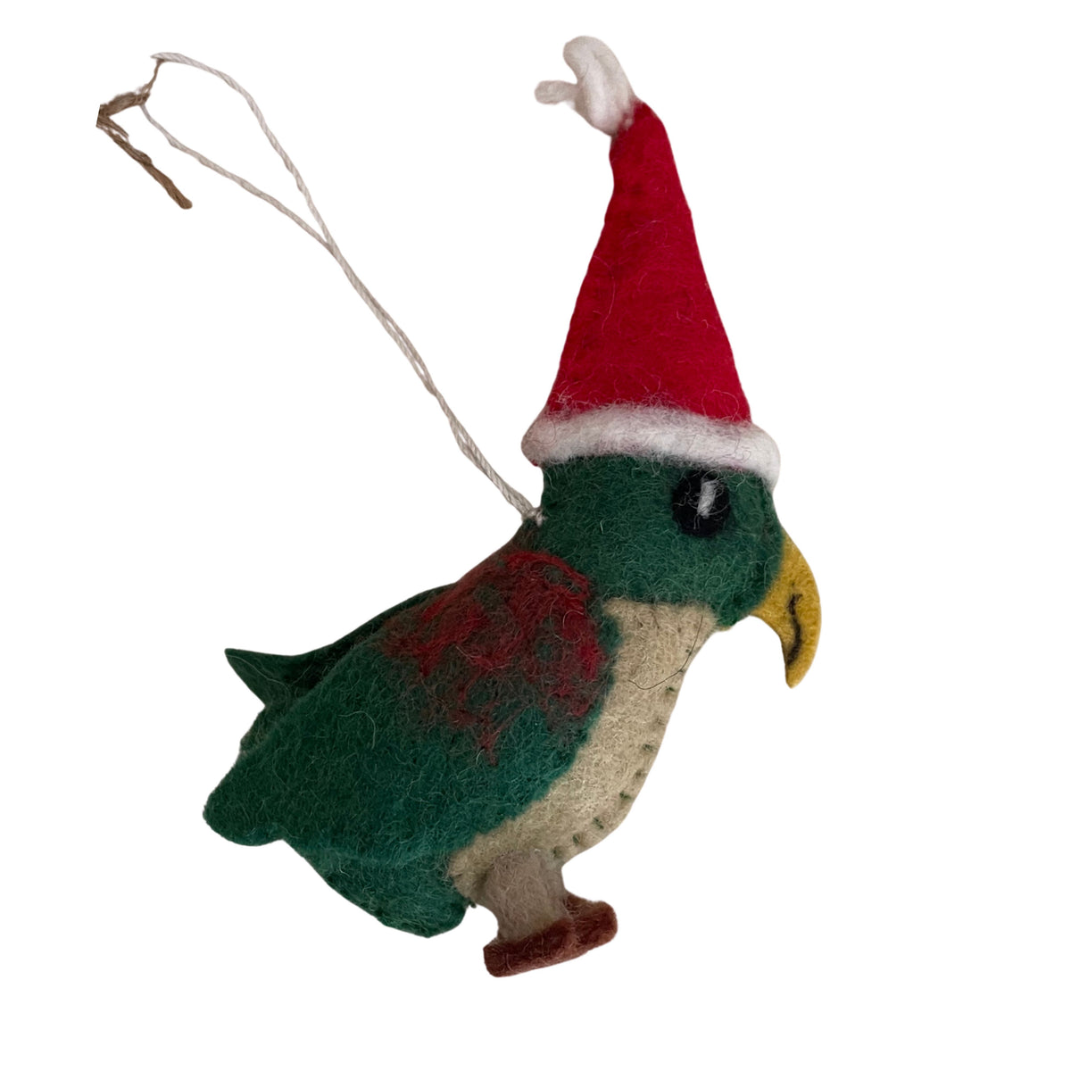 Native New Zealand Birds With Hats Hanging Christmas Decorations