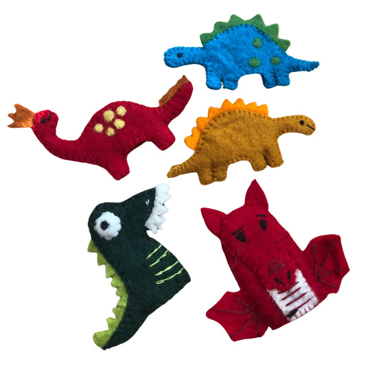 Dinosaurs and Dragons Finger Puppets