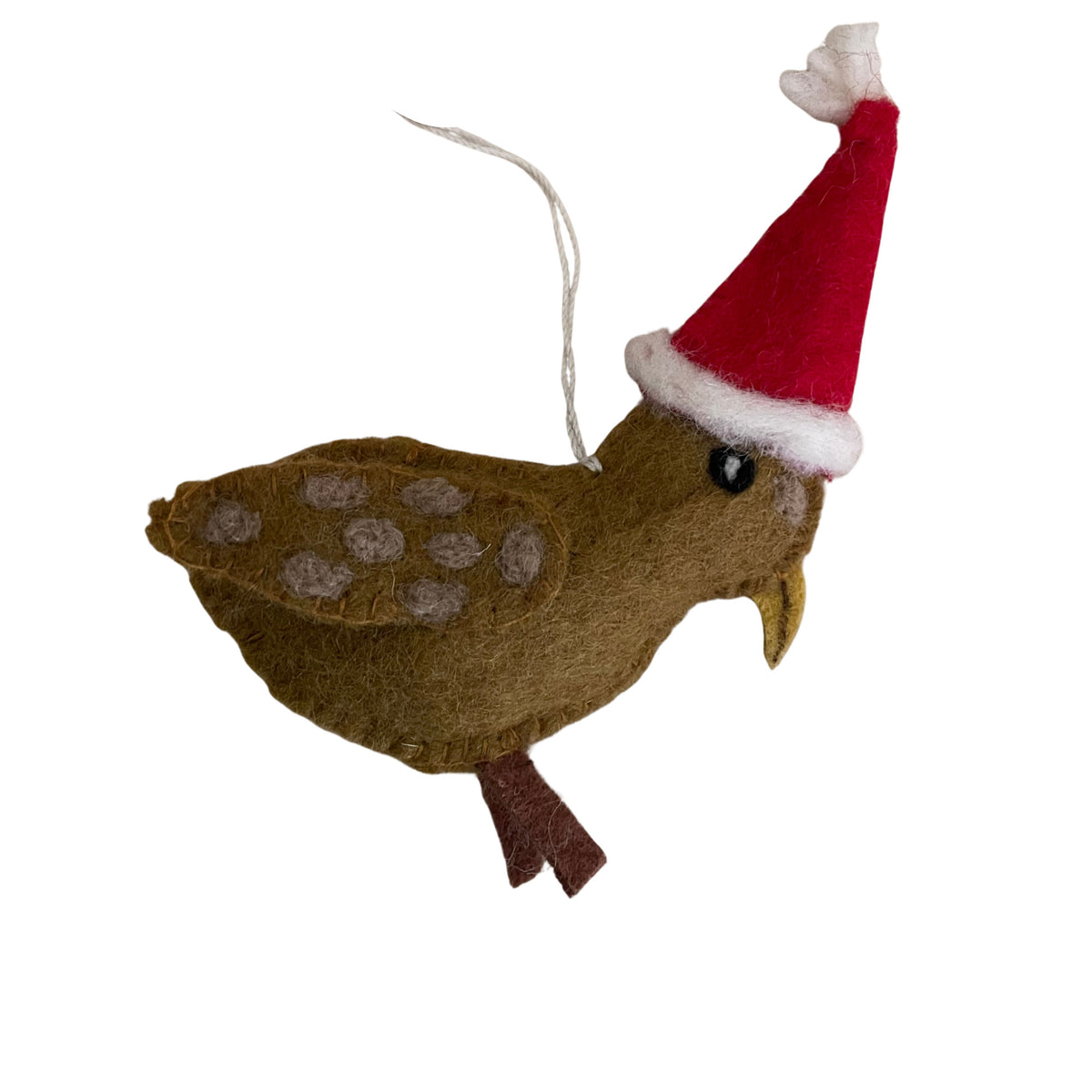 Native New Zealand Birds With Hats Hanging Christmas Decorations
